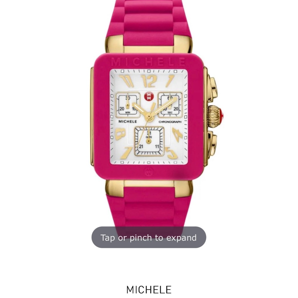 {Michele Jelly Bean Watch - Pink and Gold}